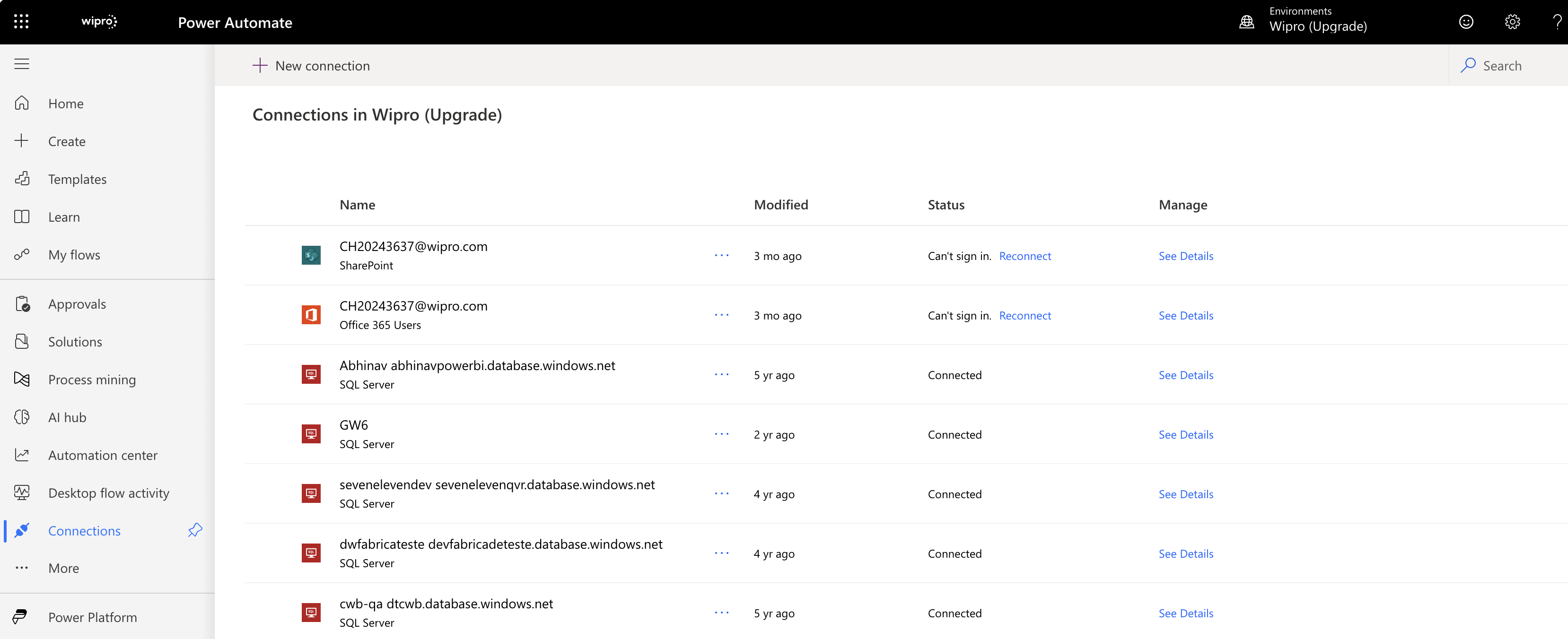 Screenshot to verify Connections established